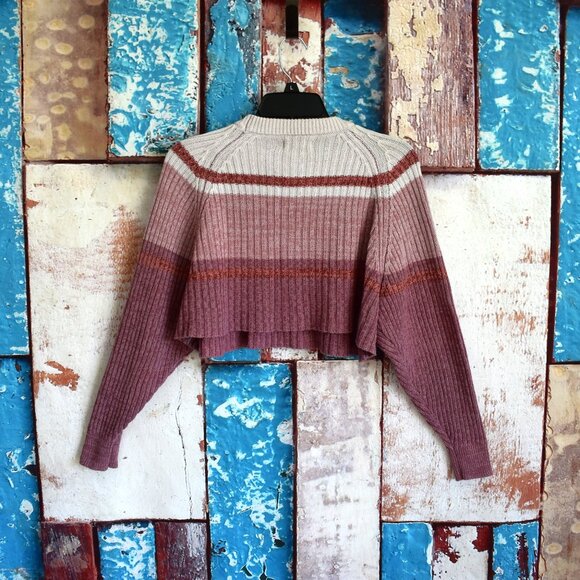 Women's Aeropostale Sweater Cropped Pullover Ribbed XSMALL Multicolor - Picture 6 of 10